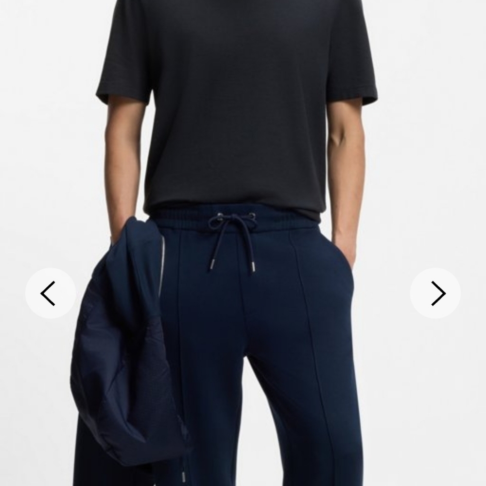 Boss Bubble Tiburt 263 jacquard structure T-shirt cotton blend Navy Blue Size XL